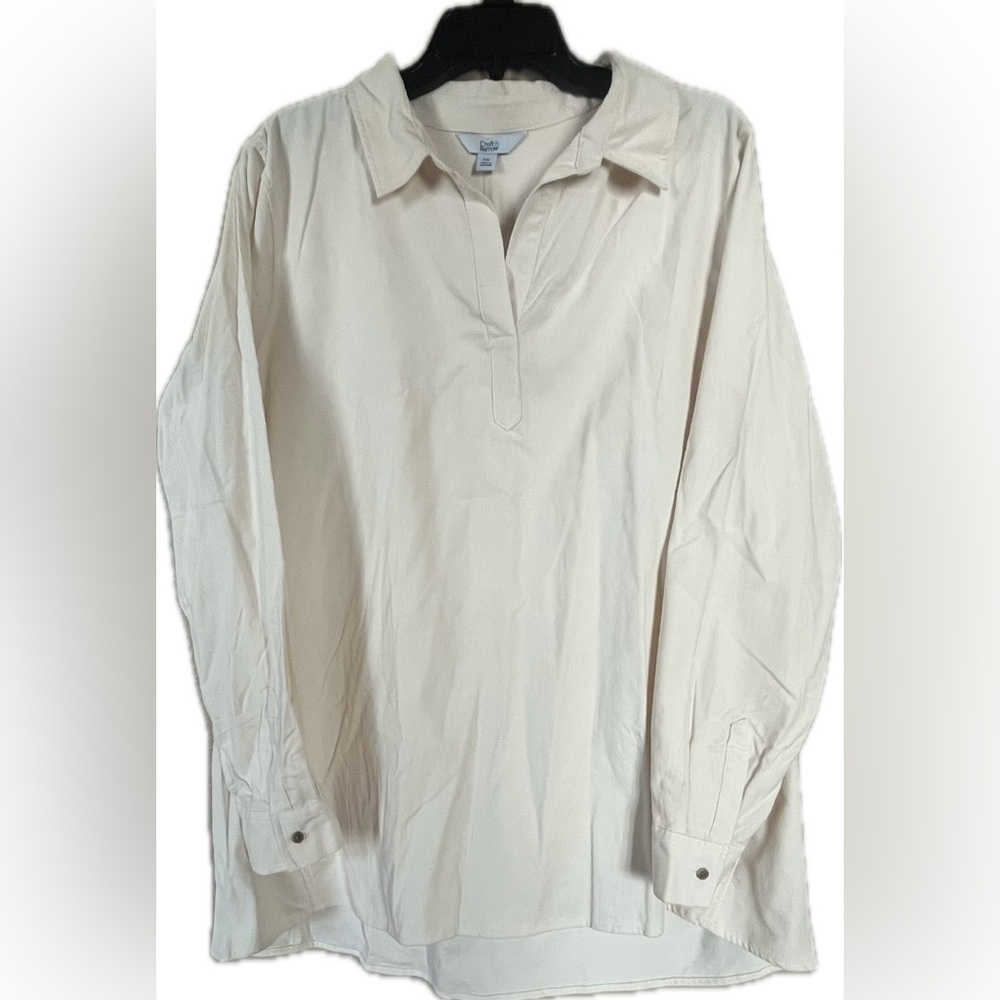 Croft & Barrow Cream Corduroy Shirt. New with tags. Women’s size XXL